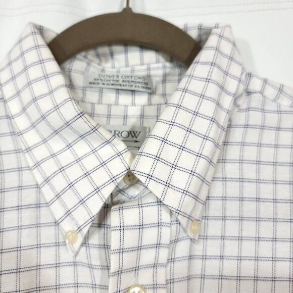 Arrow Mens Plaid White Short Sleeve Tshirt Button Down Men Size 17 Tall   - Picture 5 of 9